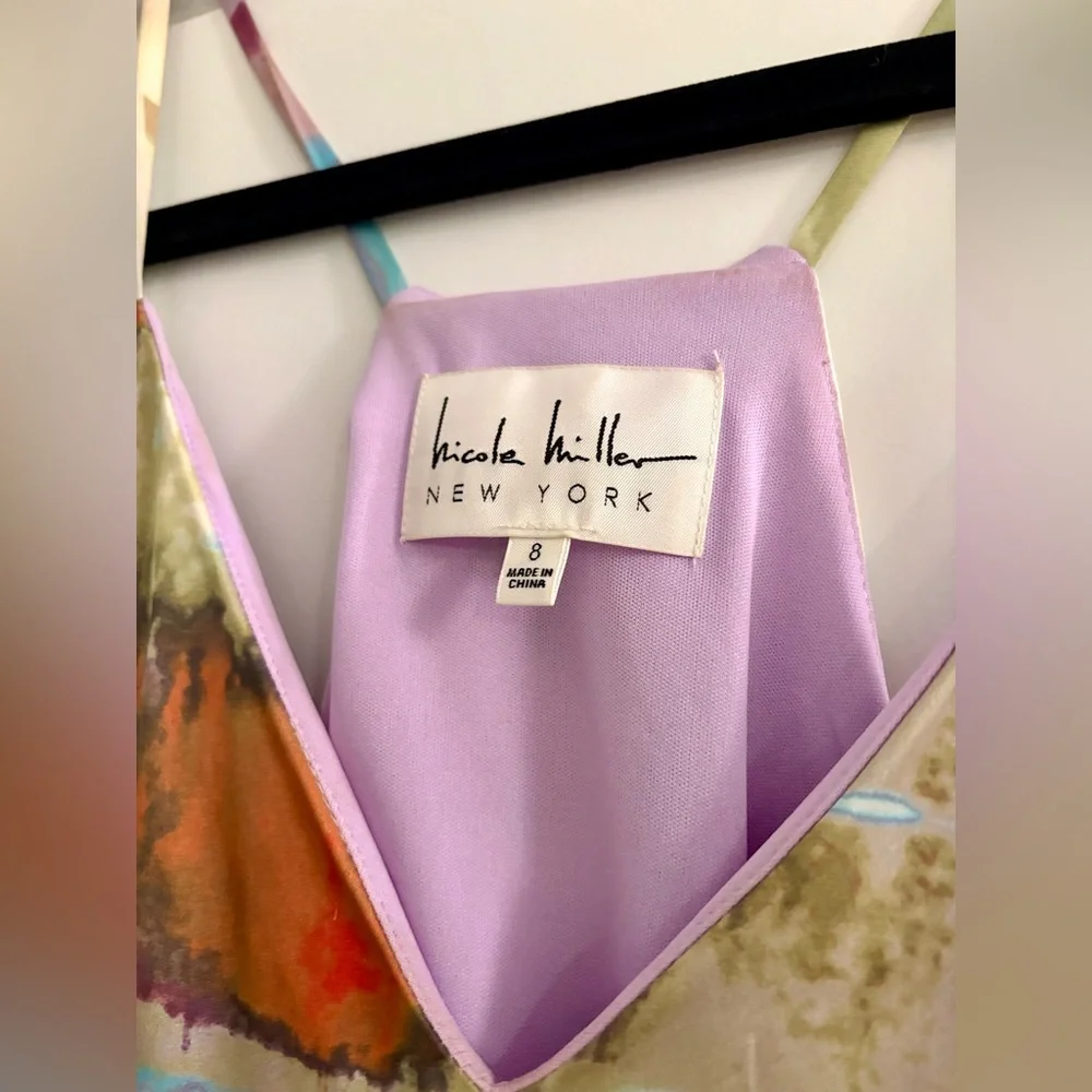 Nicole Miller Multicolor Abstract Maxi Dress 👗 - Picture 5 of 8